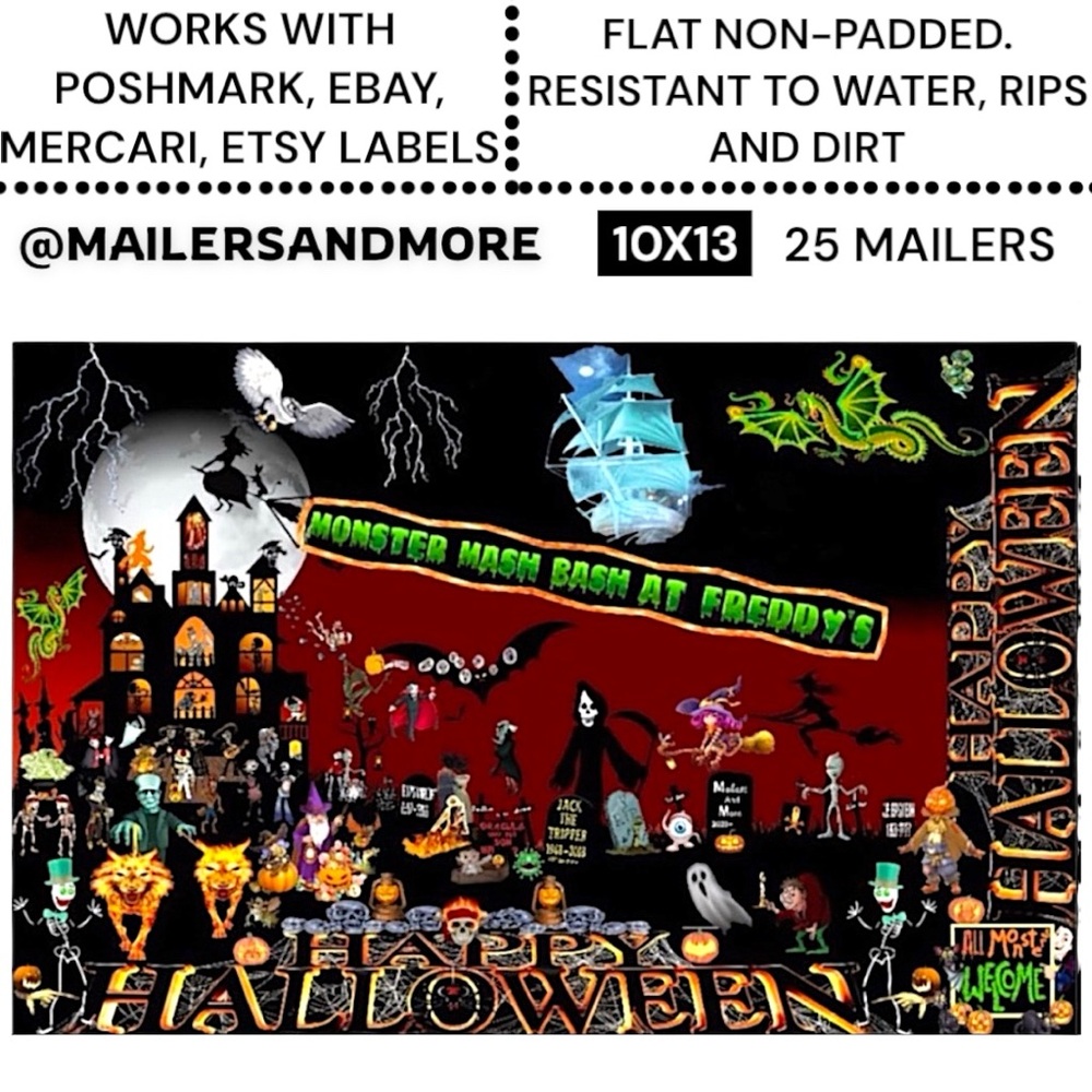 25 10X13 Poly Mailers HALLOWEEN Mailers Shipping Envelopes PRICE FIRM Fall